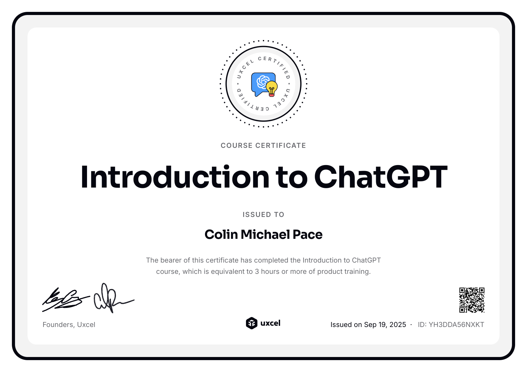 Introduction to ChatGPT  Certificate